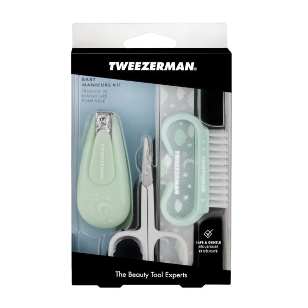 Tweezerman Baby Manicure Kit Includes Nail Clipper, Grooming Brush, Nail Trimming Scissors, and Nail File