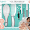 Lulyboo Ultimate 6-Piece Baby Grooming Kit Certified Safety, Include Brush Comb Scissors Emery Board Nail Clipper & Travel Bag - Baby Kits for Newborns with Premium Tools, Ideal Gift for Parents.