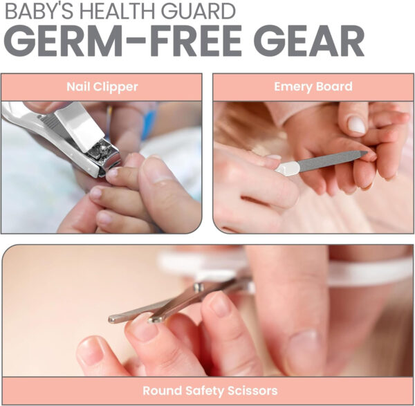 Lulyboo Ultimate 6-Piece Baby Grooming Kit Certified Safety, Include Brush Comb Scissors Emery Board Nail Clipper & Travel Bag - Baby Kits for Newborns with Premium Tools, Ideal Gift for Parents.