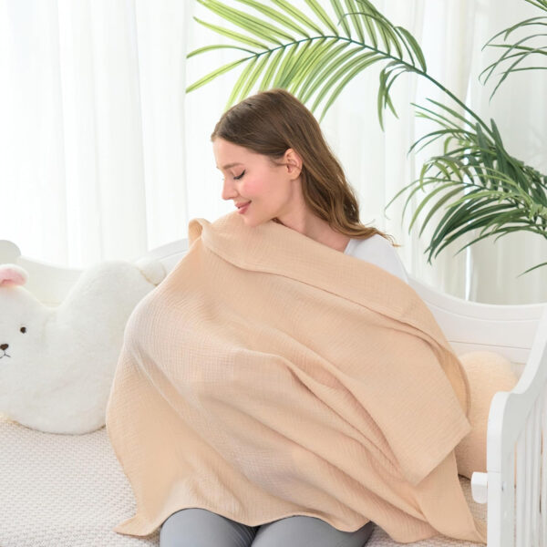 Baby Muslin Swaddle Blankets for Boys and Girls,4-Pack Breathable and Skin-Friendly,Wrap Soft Silky Cotton Muslin Swaddle Blankets/Atrovirens/Green/Apricot White/Grey…