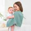 Baby Muslin Swaddle Blankets for Boys and Girls,4-Pack Breathable and Skin-Friendly,Wrap Soft Silky Cotton Muslin Swaddle Blankets/Atrovirens/Green/Apricot White/Grey…