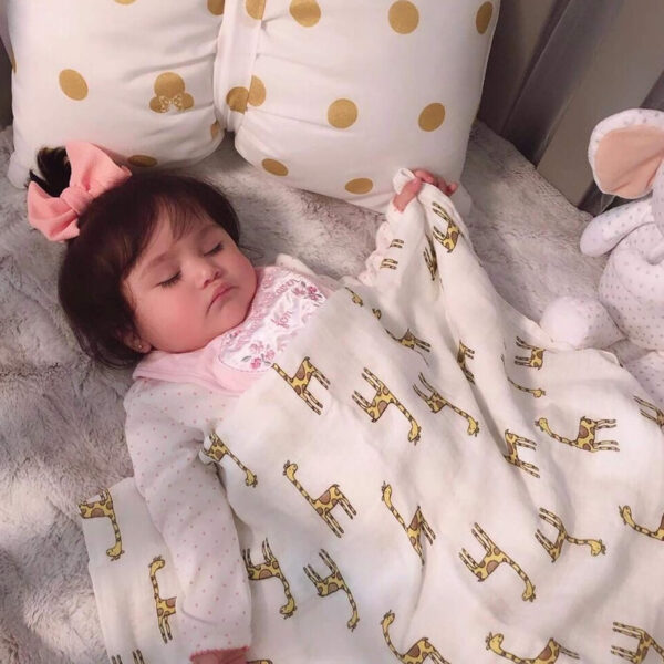 upsimples Baby Swaddle Blanket Unisex Swaddles Wrap Soft Silky Muslin Neutral Receiving Blankets for Boys and Girls, Large 47 x 47 inches, Set of 4 - Fox/Elephant/Giraffe/Dinosaur