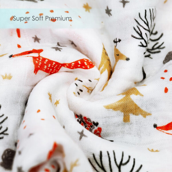 upsimples Baby Swaddle Blanket Unisex Swaddles Wrap Soft Silky Muslin Neutral Receiving Blankets for Boys and Girls, Large 47 x 47 inches, Set of 4 - Fox/Elephant/Giraffe/Dinosaur