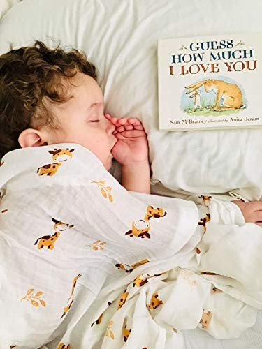 upsimples Baby Swaddle Blanket Unisex Swaddles Wrap Soft Silky Muslin Neutral Receiving Blankets for Boys and Girls, Large 47 x 47 inches, Set of 4 - Fox/Elephant/Giraffe/Dinosaur