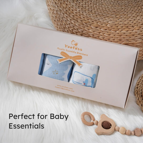 Yoofoss Organic Muslin Swaddle Blankets, Baby Blankets, 47 x 47 Inches Receiving Blanket for Baby Boys and Girls, Baby Essentials for Newborns Soft Breathable