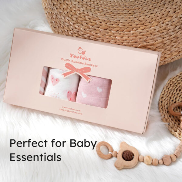 Yoofoss Organic Muslin Swaddle Blankets, Baby Blankets, 47 x 47 Inches Receiving Blanket for Baby Boys and Girls, Baby Essentials for Newborns Soft Breathable