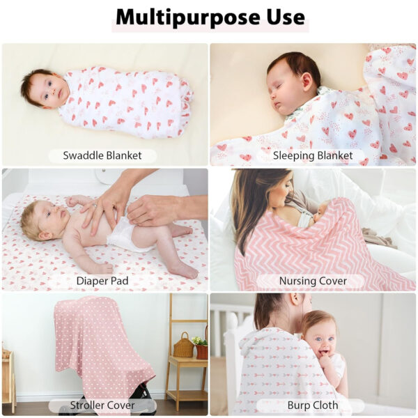 Yoofoss Organic Muslin Swaddle Blankets, Baby Blankets, 47 x 47 Inches Receiving Blanket for Baby Boys and Girls, Baby Essentials for Newborns Soft Breathable