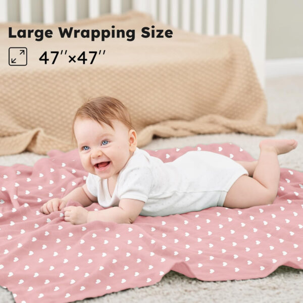 Yoofoss Organic Muslin Swaddle Blankets, Baby Blankets, 47 x 47 Inches Receiving Blanket for Baby Boys and Girls, Baby Essentials for Newborns Soft Breathable