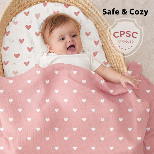 Yoofoss Organic Muslin Swaddle Blankets, Baby Blankets, 47 x 47 Inches Receiving Blanket for Baby Boys and Girls, Baby Essentials for Newborns Soft Breathable