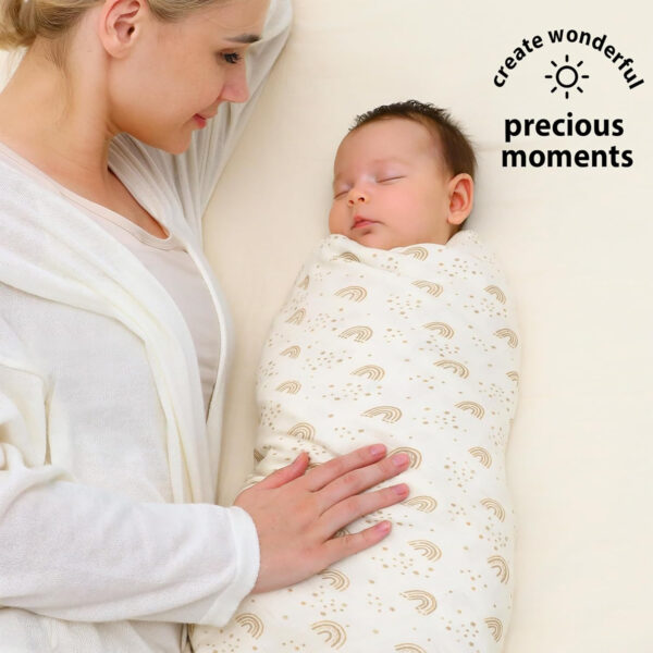 Yoofoss Organic Muslin Swaddle Blankets, Baby Blankets, 47 x 47 Inches Receiving Blanket for Baby Boys and Girls, Baby Essentials for Newborns Soft Breathable