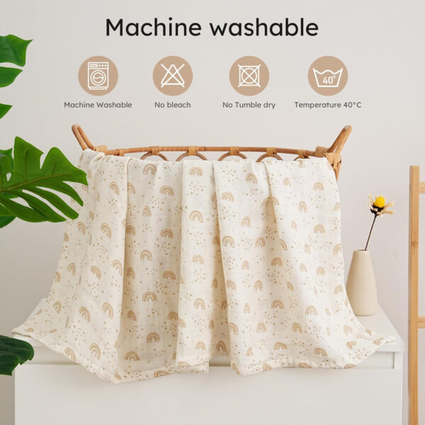 Yoofoss Organic Muslin Swaddle Blankets, Baby Blankets, 47 x 47 Inches Receiving Blanket for Baby Boys and Girls, Baby Essentials for Newborns Soft Breathable
