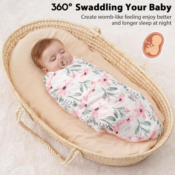 Yoofoss Organic Muslin Swaddle Blankets, Baby Blankets, 47 x 47 Inches Receiving Blanket for Baby Boys and Girls, Baby Essentials for Newborns Soft Breathable