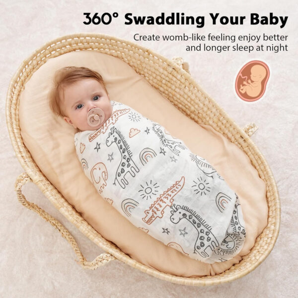 Yoofoss Organic Muslin Swaddle Blankets, Baby Blankets, 47 x 47 Inches Receiving Blanket for Baby Boys and Girls, Baby Essentials for Newborns Soft Breathable