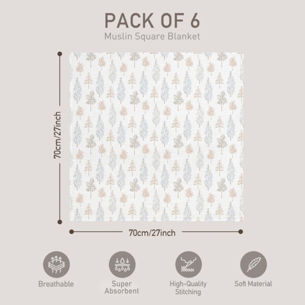 GLLQUEN BABY Receiving Blanket Boy Cotton Muslin Swaddle Blankets Girl Newborn Squares Breathable & Soft Thin Baby Blankets Cloths Double Absorbent Infant Swaddling Wrap - 6 Pack (Sun)