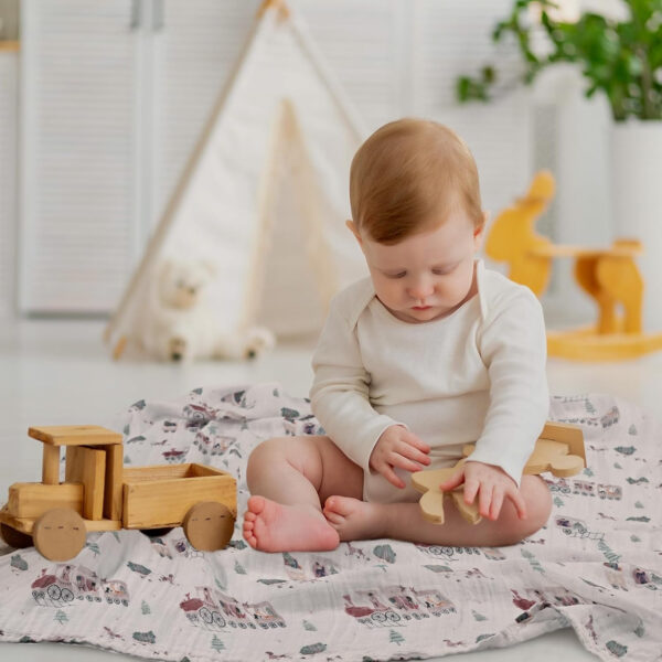 GLLQUEN BABY Receiving Blanket Boy Cotton Muslin Swaddle Blankets Girl Newborn Squares Breathable & Soft Thin Baby Blankets Cloths Double Absorbent Infant Swaddling Wrap - 6 Pack (Sun)