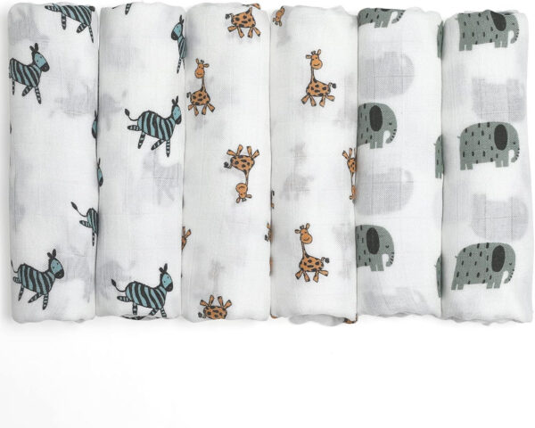 GLLQUEN BABY Receiving Blanket Boy Cotton Muslin Swaddle Blankets Girl Newborn Squares Breathable & Soft Thin Baby Blankets Cloths Double Absorbent Infant Swaddling Wrap - 6 Pack (Sun)