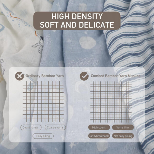 GLLQUEN BABY Receiving Blanket Boy Cotton Muslin Swaddle Blankets Girl Newborn Squares Breathable & Soft Thin Baby Blankets Cloths Double Absorbent Infant Swaddling Wrap - 6 Pack (Sun)