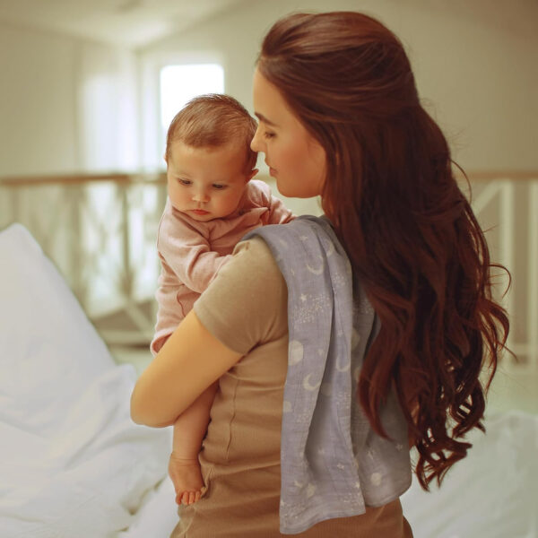 GLLQUEN BABY Receiving Blanket Boy Cotton Muslin Swaddle Blankets Girl Newborn Squares Breathable & Soft Thin Baby Blankets Cloths Double Absorbent Infant Swaddling Wrap - 6 Pack (Sun)