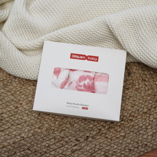 GLLQUEN BABY Receiving Blanket Boy Cotton Muslin Swaddle Blankets Girl Newborn Squares Breathable & Soft Thin Baby Blankets Cloths Double Absorbent Infant Swaddling Wrap - 6 Pack (Sun)