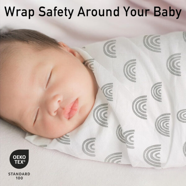 GLLQUEN BABY Receiving Blanket Boy Cotton Muslin Swaddle Blankets Girl Newborn Squares Breathable & Soft Thin Baby Blankets Cloths Double Absorbent Infant Swaddling Wrap - 6 Pack (Sun)