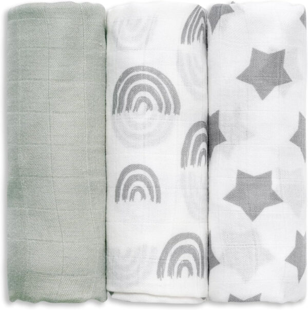 GLLQUEN BABY Receiving Blanket Boy Cotton Muslin Swaddle Blankets Girl Newborn Squares Breathable & Soft Thin Baby Blankets Cloths Double Absorbent Infant Swaddling Wrap - 6 Pack (Sun)