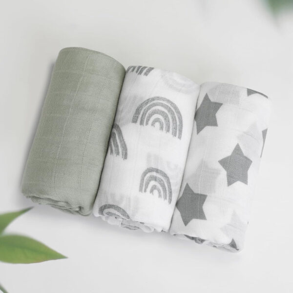 GLLQUEN BABY Receiving Blanket Boy Cotton Muslin Swaddle Blankets Girl Newborn Squares Breathable & Soft Thin Baby Blankets Cloths Double Absorbent Infant Swaddling Wrap - 6 Pack (Sun)