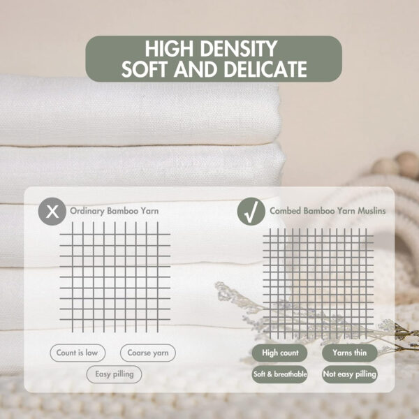 GLLQUEN BABY Receiving Blanket Boy Cotton Muslin Swaddle Blankets Girl Newborn Squares Breathable & Soft Thin Baby Blankets Cloths Double Absorbent Infant Swaddling Wrap - 6 Pack (Sun)