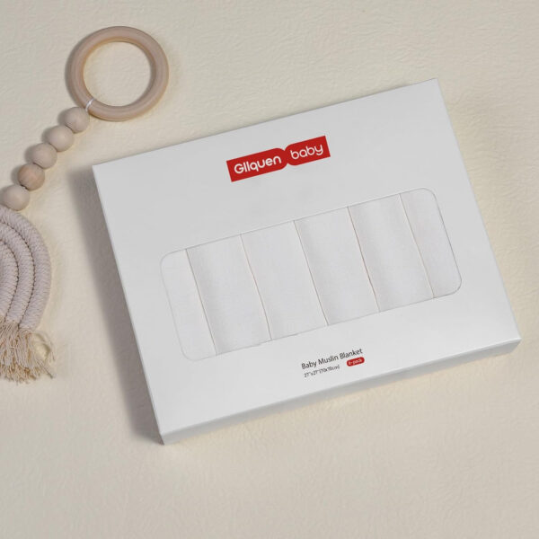 GLLQUEN BABY Receiving Blanket Boy Cotton Muslin Swaddle Blankets Girl Newborn Squares Breathable & Soft Thin Baby Blankets Cloths Double Absorbent Infant Swaddling Wrap - 6 Pack (Sun)