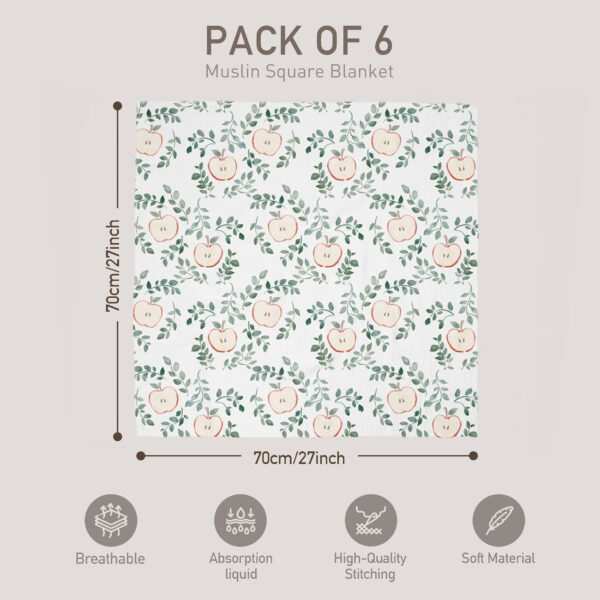 GLLQUEN BABY Receiving Blanket Boy Cotton Muslin Swaddle Blankets Girl Newborn Squares Breathable & Soft Thin Baby Blankets Cloths Double Absorbent Infant Swaddling Wrap - 6 Pack (Sun)