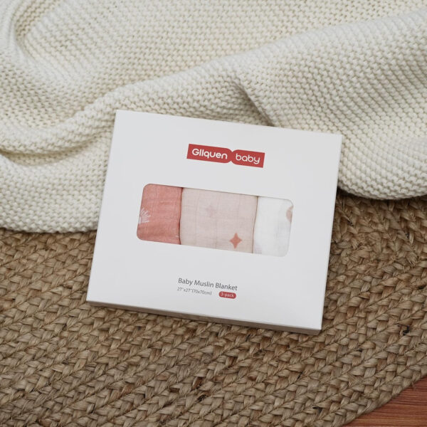 GLLQUEN BABY Receiving Blanket Boy Cotton Muslin Swaddle Blankets Girl Newborn Squares Breathable & Soft Thin Baby Blankets Cloths Double Absorbent Infant Swaddling Wrap - 6 Pack (Sun)