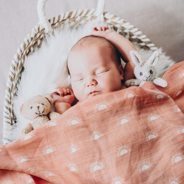 GLLQUEN BABY Receiving Blanket Boy Cotton Muslin Swaddle Blankets Girl Newborn Squares Breathable & Soft Thin Baby Blankets Cloths Double Absorbent Infant Swaddling Wrap - 6 Pack (Sun)