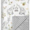 BOPRIO Baby Blankets for Unisex Boys Girls, Super Soft Nursery Minky Blankets with Baby Elephant Design and Dotted Fleece Backing, Printed Bed Throws Newborn