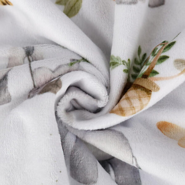 BOPRIO Baby Blankets for Unisex Boys Girls, Super Soft Nursery Minky Blankets with Baby Elephant Design and Dotted Fleece Backing, Printed Bed Throws Newborn