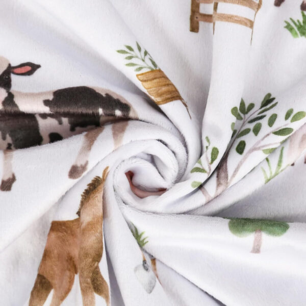 BOPRIO Baby Blankets for Unisex Boys Girls, Super Soft Nursery Minky Blankets with Baby Elephant Design and Dotted Fleece Backing, Printed Bed Throws Newborn