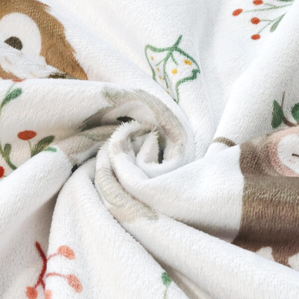 BOPRIO Baby Blankets for Unisex Boys Girls, Super Soft Nursery Minky Blankets with Baby Elephant Design and Dotted Fleece Backing, Printed Bed Throws Newborn