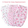 david's kids 100% Cotton 3 Pack Baby Swaddle Wrap for 0-3 Months, Soft Breathable Swaddle Blanket for Newborn Infant, Adjustable Baby Wrap Sleep Sacks for Girls, Newborn Essentials, Floral