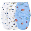 david's kids 100% Cotton 3 Pack Baby Swaddle Wrap for 0-3 Months, Soft Breathable Swaddle Blanket for Newborn Infant, Adjustable Baby Wrap Sleep Sacks for Girls, Newborn Essentials, Floral