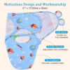 david's kids 100% Cotton 3 Pack Baby Swaddle Wrap for 0-3 Months, Soft Breathable Swaddle Blanket for Newborn Infant, Adjustable Baby Wrap Sleep Sacks for Girls, Newborn Essentials, Floral