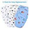 david's kids 100% Cotton 3 Pack Baby Swaddle Wrap for 0-3 Months, Soft Breathable Swaddle Blanket for Newborn Infant, Adjustable Baby Wrap Sleep Sacks for Girls, Newborn Essentials, Floral