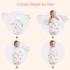 david's kids 100% Cotton 3 Pack Baby Swaddle Wrap for 0-3 Months, Soft Breathable Swaddle Blanket for Newborn Infant, Adjustable Baby Wrap Sleep Sacks for Girls, Newborn Essentials, Floral