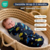 david's kids 100% Cotton 3 Pack Baby Swaddle Wrap for 0-3 Months, Soft Breathable Swaddle Blanket for Newborn Infant, Adjustable Baby Wrap Sleep Sacks for Girls, Newborn Essentials, Floral