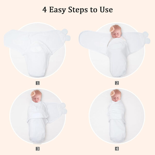 david's kids 100% Cotton 3 Pack Baby Swaddle Wrap for 0-3 Months, Soft Breathable Swaddle Blanket for Newborn Infant, Adjustable Baby Wrap Sleep Sacks for Girls, Newborn Essentials, Floral