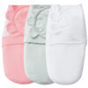 david's kids 100% Cotton 3 Pack Baby Swaddle Wrap for 0-3 Months, Soft Breathable Swaddle Blanket for Newborn Infant, Adjustable Baby Wrap Sleep Sacks for Girls, Newborn Essentials, Floral