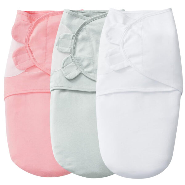 david's kids 100% Cotton 3 Pack Baby Swaddle Wrap for 0-3 Months, Soft Breathable Swaddle Blanket for Newborn Infant, Adjustable Baby Wrap Sleep Sacks for Girls, Newborn Essentials, Floral