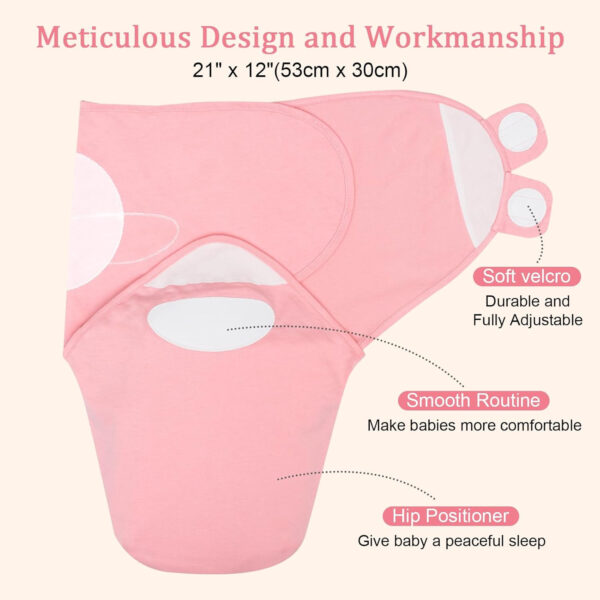 david's kids 100% Cotton 3 Pack Baby Swaddle Wrap for 0-3 Months, Soft Breathable Swaddle Blanket for Newborn Infant, Adjustable Baby Wrap Sleep Sacks for Girls, Newborn Essentials, Floral