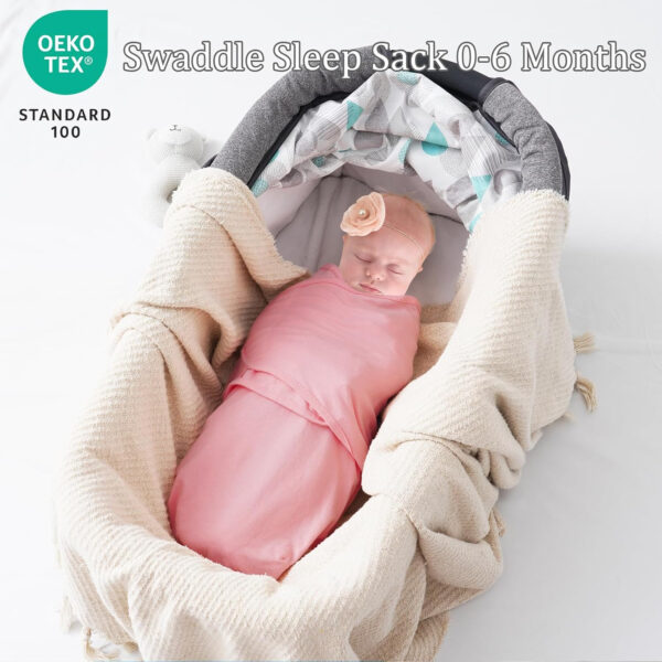 david's kids 100% Cotton 3 Pack Baby Swaddle Wrap for 0-3 Months, Soft Breathable Swaddle Blanket for Newborn Infant, Adjustable Baby Wrap Sleep Sacks for Girls, Newborn Essentials, Floral