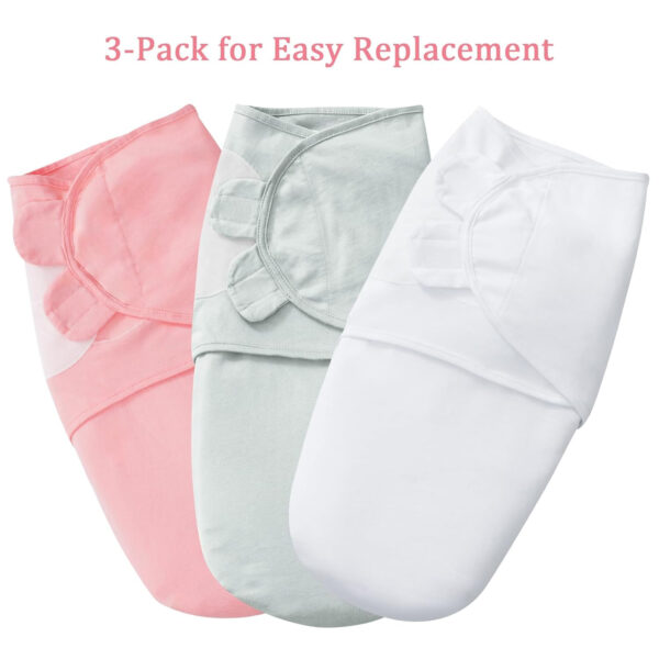 david's kids 100% Cotton 3 Pack Baby Swaddle Wrap for 0-3 Months, Soft Breathable Swaddle Blanket for Newborn Infant, Adjustable Baby Wrap Sleep Sacks for Girls, Newborn Essentials, Floral