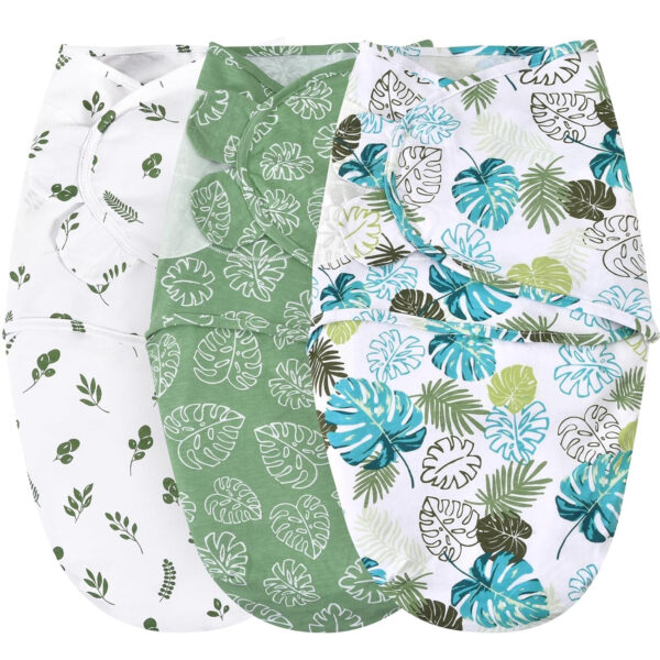 david's kids 100% Cotton 3 Pack Baby Swaddle Wrap for 0-3 Months, Soft Breathable Swaddle Blanket for Newborn Infant, Adjustable Baby Wrap Sleep Sacks for Girls, Newborn Essentials, Floral