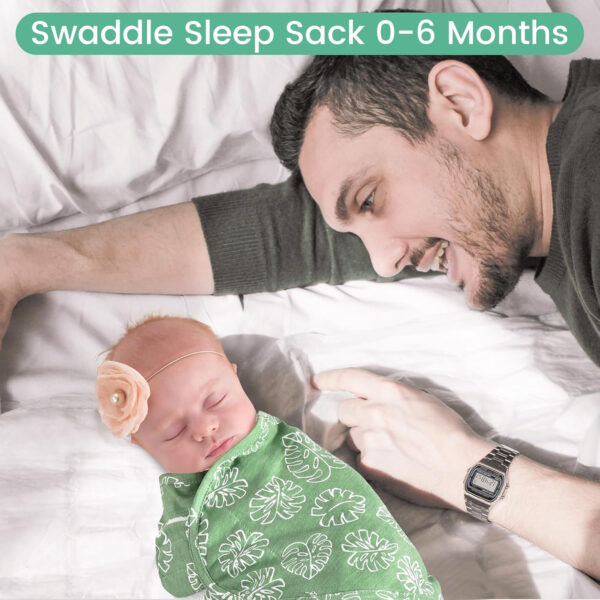 david's kids 100% Cotton 3 Pack Baby Swaddle Wrap for 0-3 Months, Soft Breathable Swaddle Blanket for Newborn Infant, Adjustable Baby Wrap Sleep Sacks for Girls, Newborn Essentials, Floral