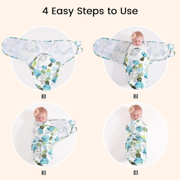 david's kids 100% Cotton 3 Pack Baby Swaddle Wrap for 0-3 Months, Soft Breathable Swaddle Blanket for Newborn Infant, Adjustable Baby Wrap Sleep Sacks for Girls, Newborn Essentials, Floral